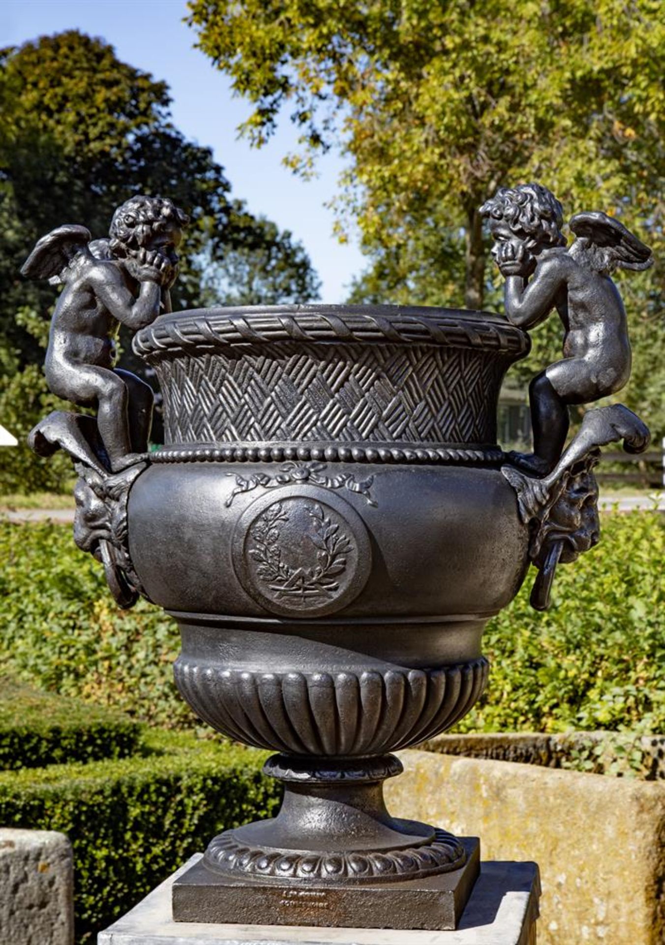 ‡ AFTER CLAUDE BALLIN (1615-1678), A FRENCH CAST IRON URN