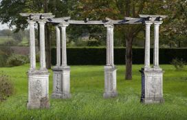 Ω A COMPOSITION STONE EXEDRA PERGOLA