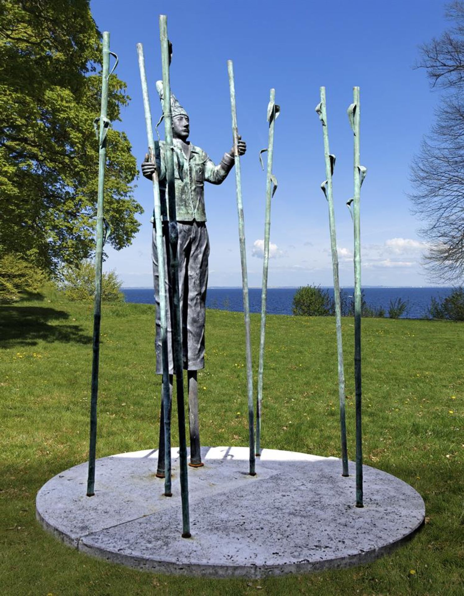 λ Ω ANTONIO MAURIELLO (ITALIAN, CONTEMPORARY), A PATINATED BRONZE SCULPTURE OF AN ACROBAT