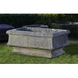 ‡ A FRENCH CARVED HARDSTONE PLANTER