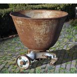 ‡ A FRENCH CAST AND WROUGHT IRON INDUSTRIAL CART