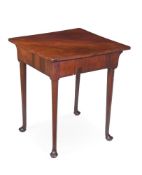 A GEORGE II MAHOGANY CORNER DROP LEAF TABLE, MID 18TH CENTURY