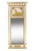 A NORTH EUROPEAN CREAM PAINTED AND PARCEL GILT MIRROR, FIRST QUARTER 19TH CENTURY