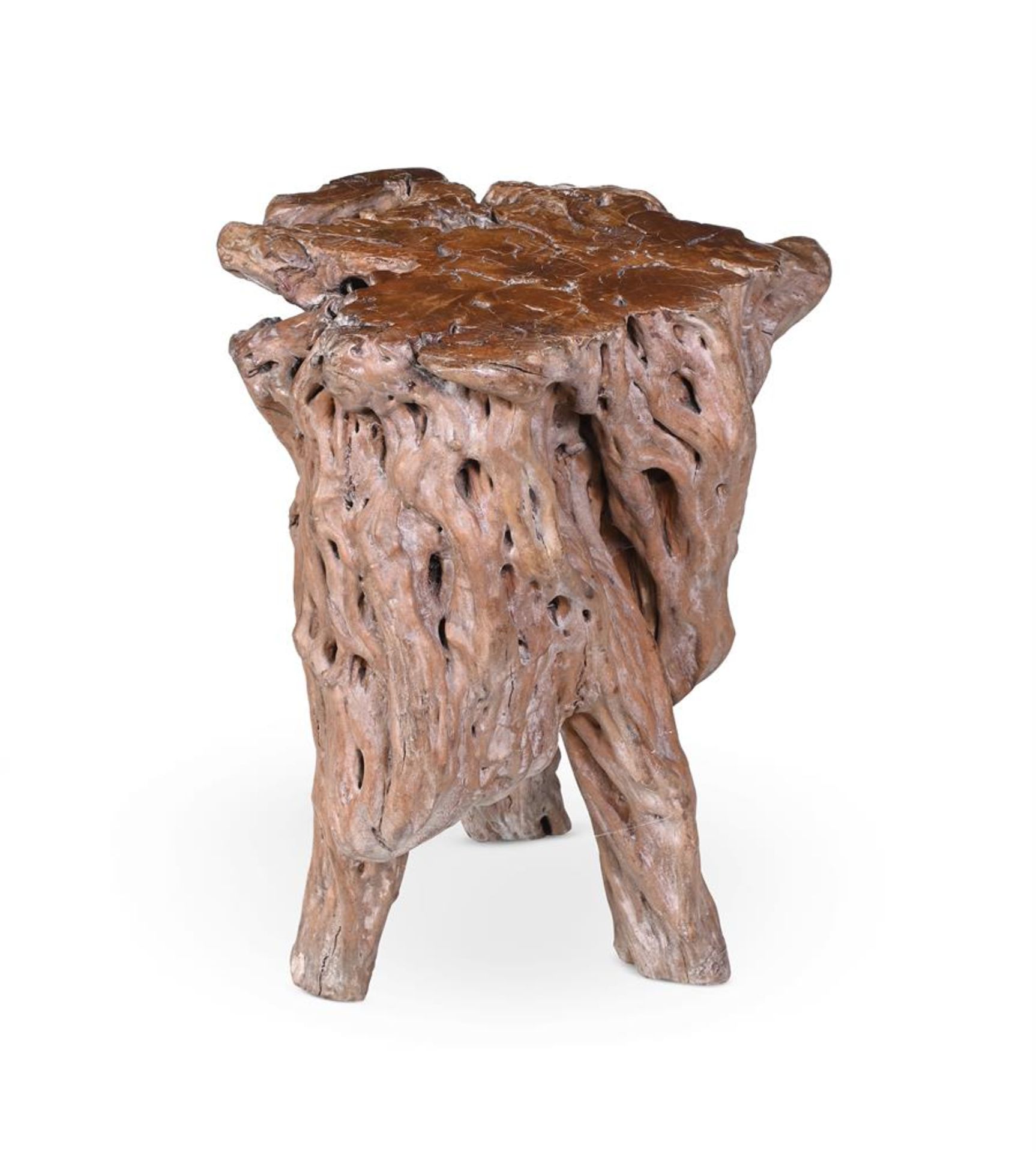 A RUSTIC TABLE FORMED FROM A TREE ROOT, 19TH/ 20TH CENTURY