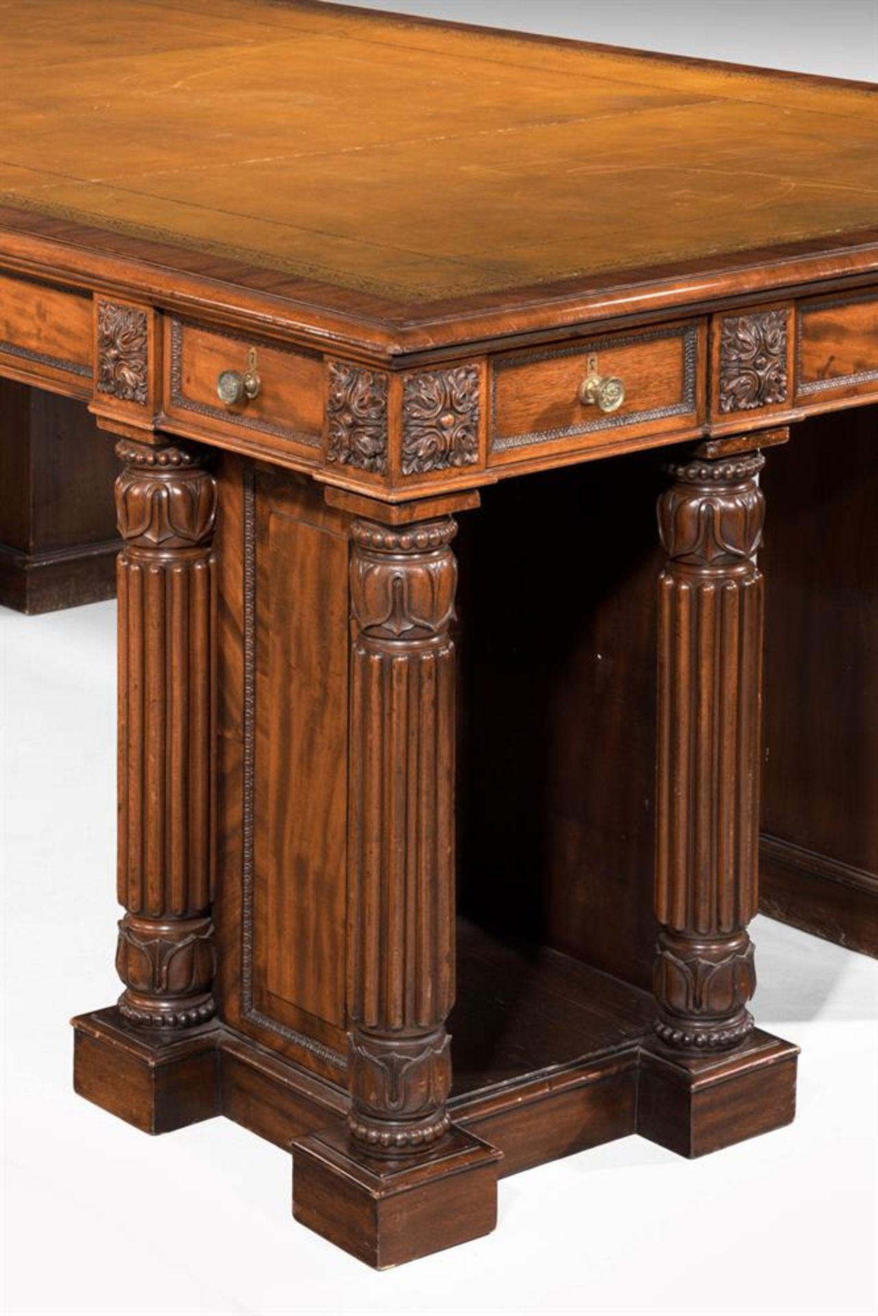 A MAHOGANY PEDESTAL DESK, CIRCA 1835 AND LATER - Image 5 of 11