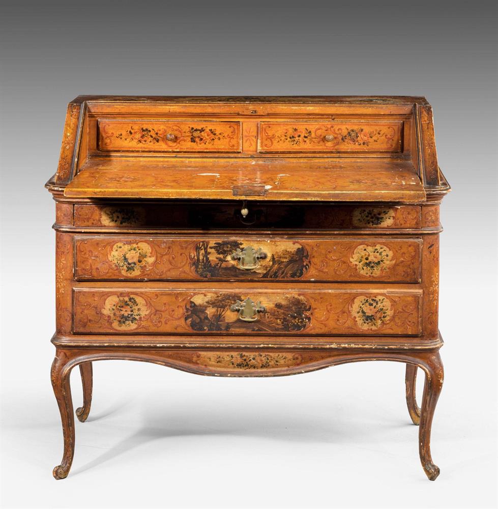 A NORTH ITALIAN POLYCHROME-DECORATED BUREAU, LATE 18TH CENTURY - Image 4 of 9