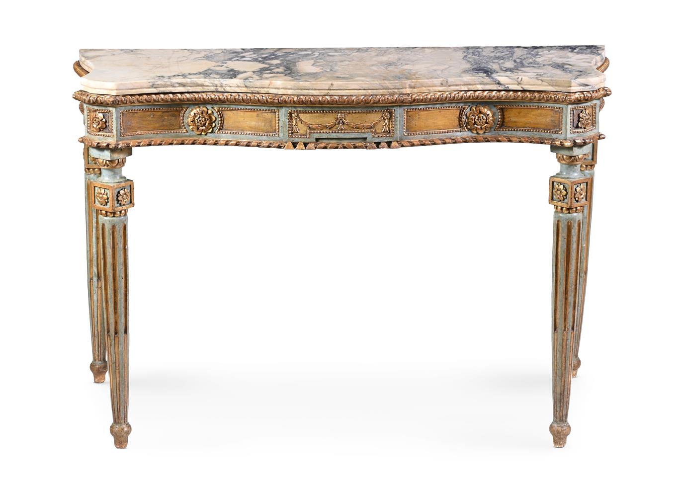 AN ITALIAN GILTWOOD AND GREEN PAINTED SIDE TABLE, LATE 18TH CENTURY - Image 2 of 4