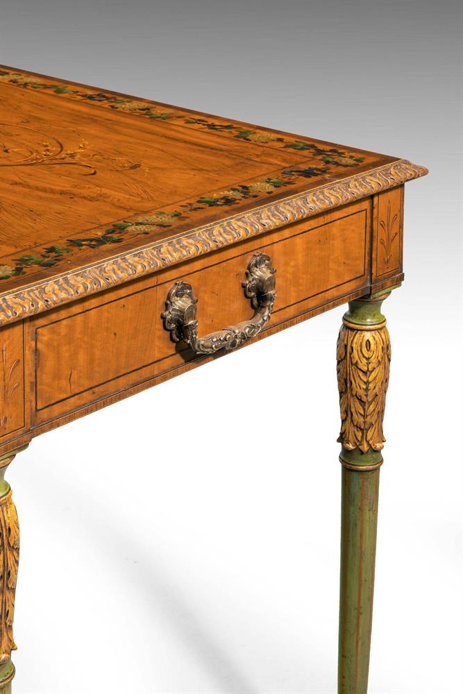 Y AN UNUSUAL SATINWOOD AND PAINTED CENTRE OR SIDE TABLE, LATE 19TH/ 20TH CENTURY - Image 9 of 9
