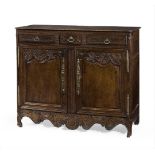 A FRENCH OAK TWO DOOR SIDE CABINET, SECOND HALF 18TH CENTURY