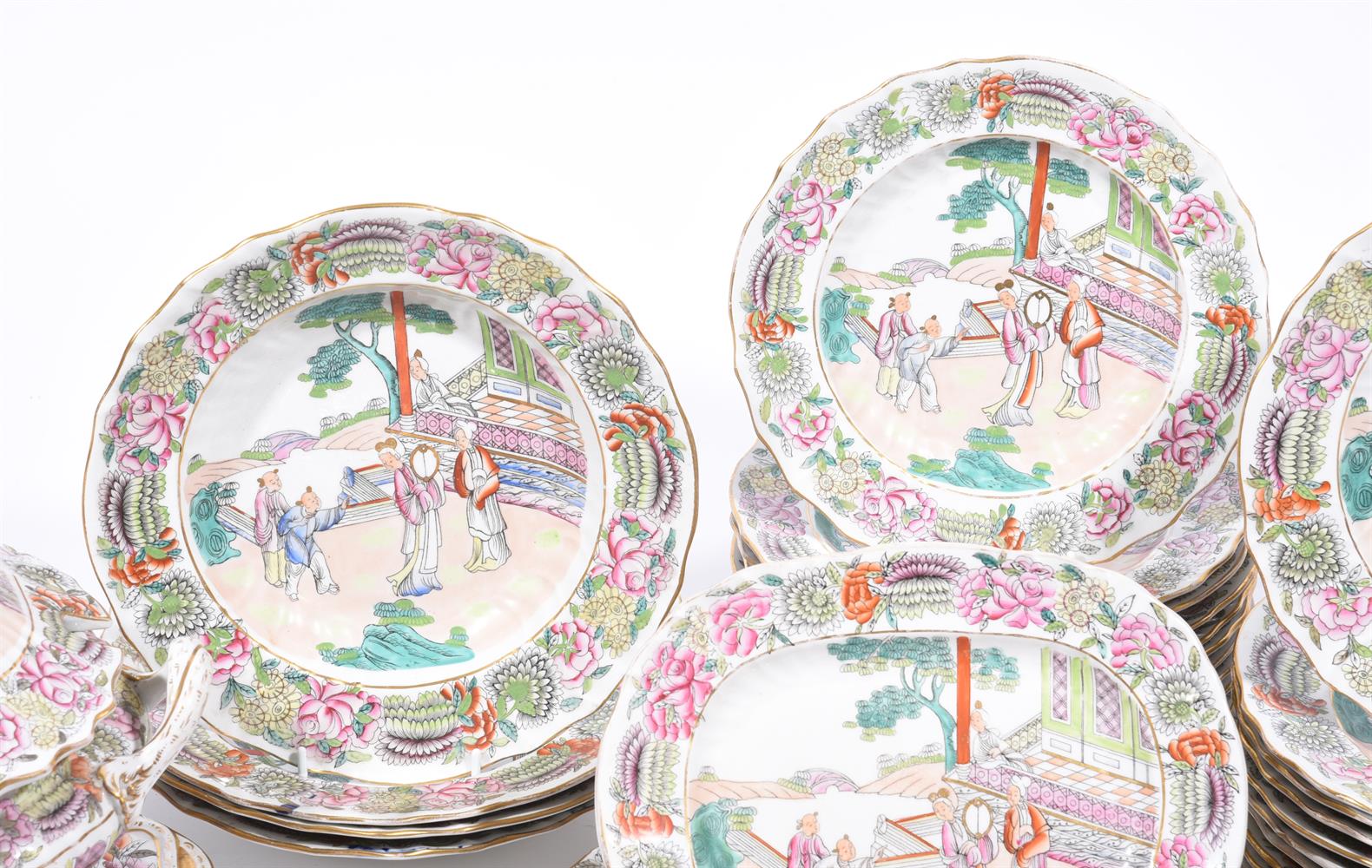 AN ENGLISH PORCELAIN PART DINNER SERVICE - Image 2 of 4