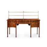 A GEORGE III MAHOGANY SERPENTINE FRONTED SIDEBOARD, LATE 18TH/ EARLY 19TH CENTURY
