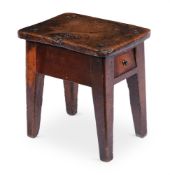 BURR ELM TOY STOOL, 19TH CENTURY