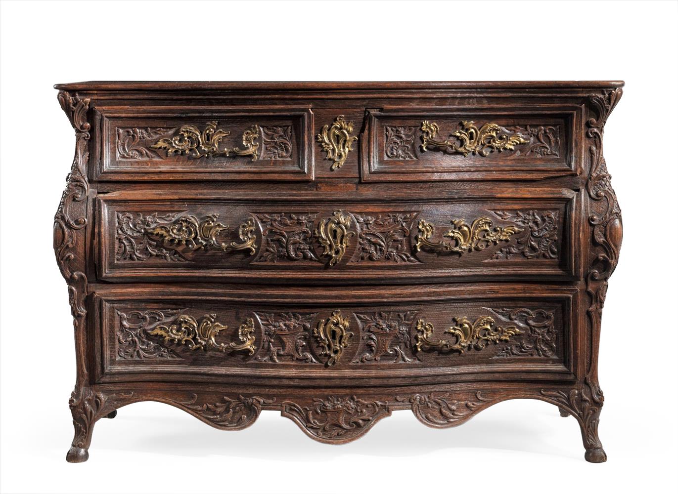 A LOUIS XV OAK BOMBE COMMODE, THIRD QUARTER 18TH CENTURY - Image 2 of 5