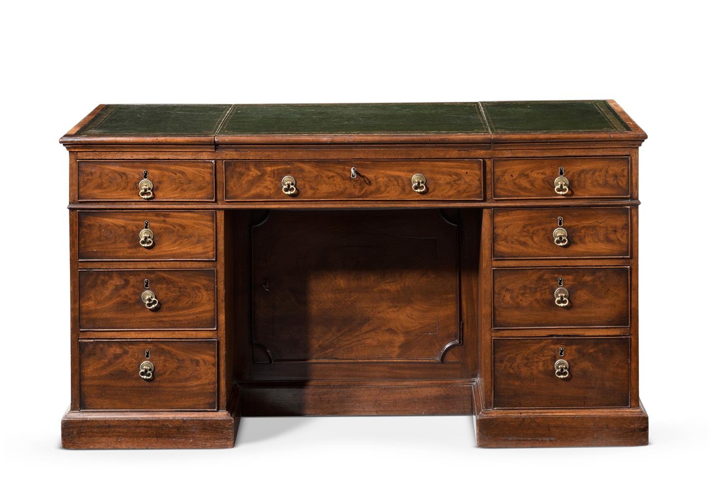 A MAHOGANY PARTNER'S PEDESTAL DESKFIRST QUARTER 19TH CENTURY