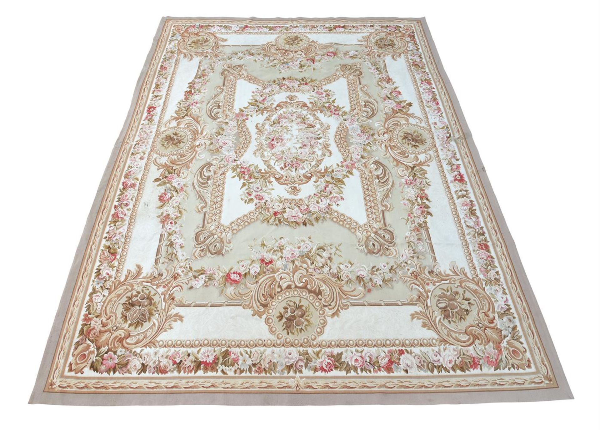 A FRENCH WOVEN CARPET IN AUBUSSON STYLE
