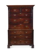 A GEORGE III MAHOGANY CHEST ON CHEST IN THE MANNER OF THOMAS CHIPPENDALE, CIRCA 1770