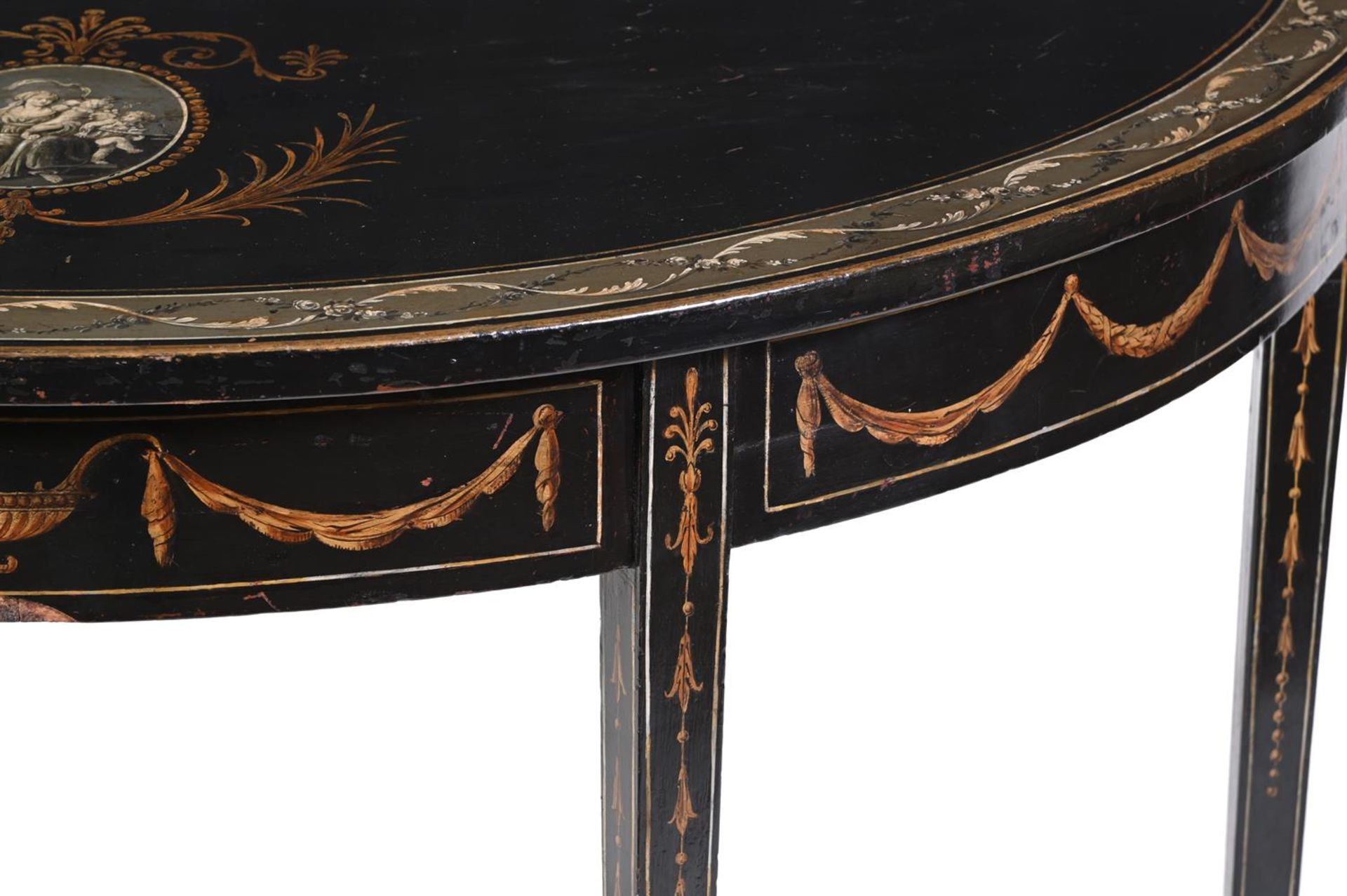 A PAIR OF GEORGE III BLACK PAINTED PIER TABLES, LATE 18TH CENTURY - Image 7 of 7