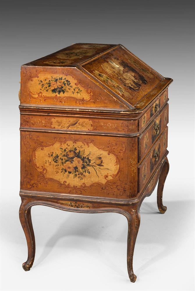 A NORTH ITALIAN POLYCHROME-DECORATED BUREAU, LATE 18TH CENTURY - Image 9 of 9