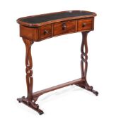 Y A GEORGE IV MAHOGANY AND EBONY STRUNG WRITING TABLE, EARLY 19TH CENTURY