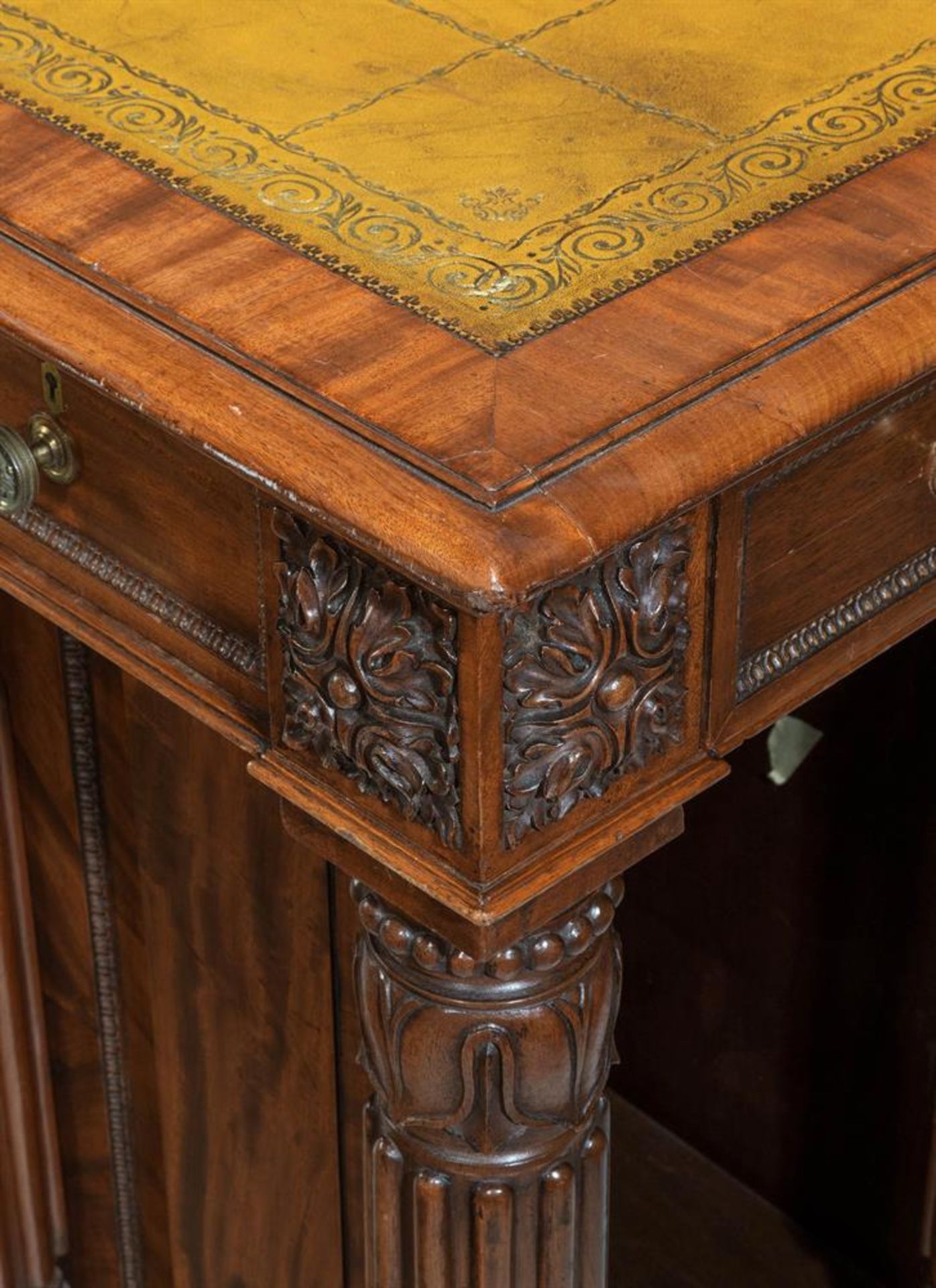 A MAHOGANY PEDESTAL DESK, CIRCA 1835 AND LATER - Image 8 of 11