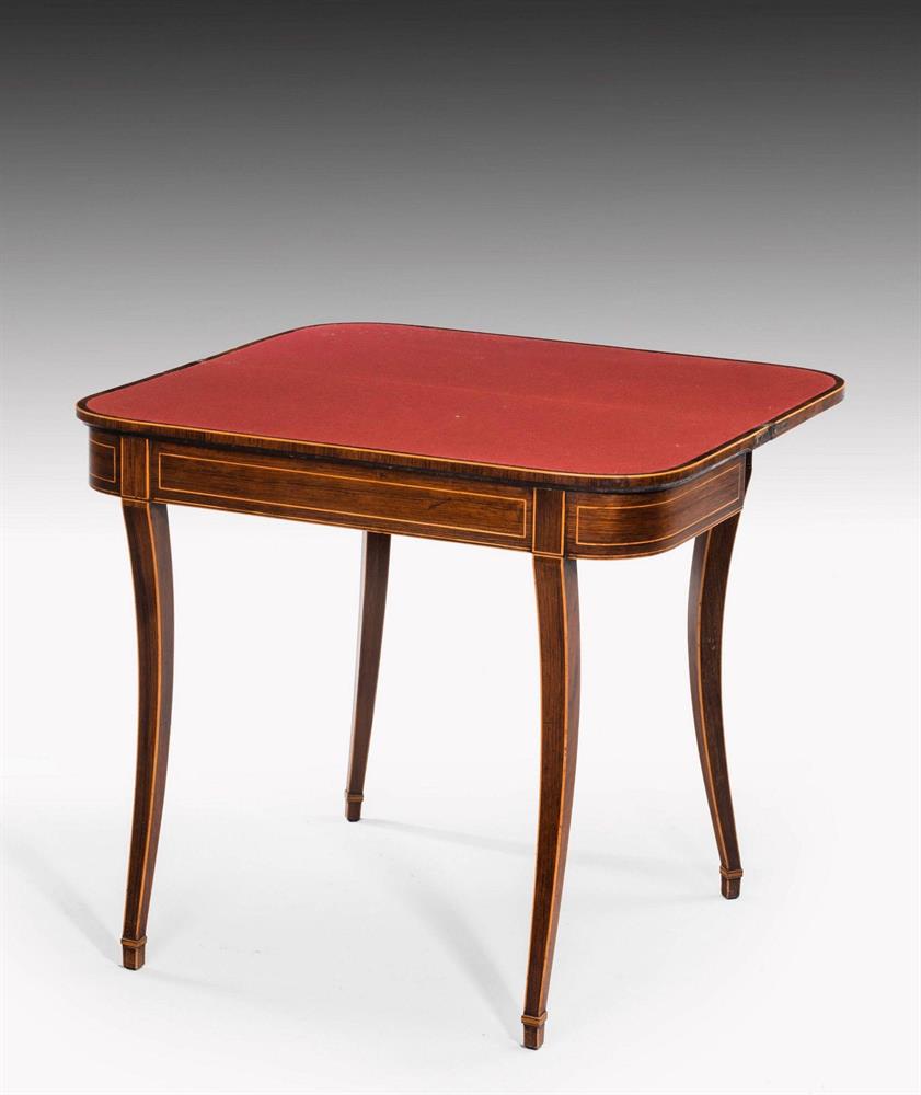 Y A REGENCY ROSEWOOD AND SATINWOOD CARD TABLE, EARLY 19TH CENTURY - Image 4 of 4