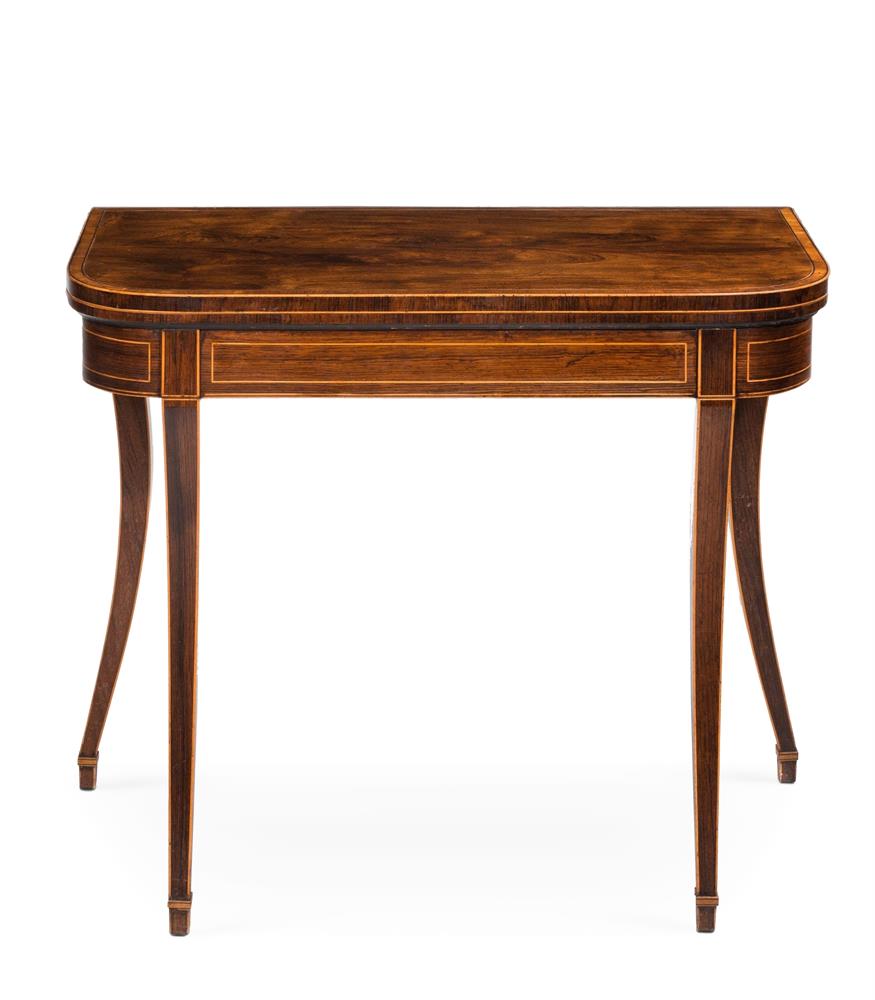 Y A REGENCY ROSEWOOD AND SATINWOOD CARD TABLE, EARLY 19TH CENTURY - Image 2 of 4