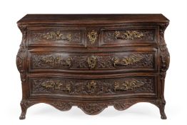 A LOUIS XV OAK BOMBE COMMODE, THIRD QUARTER 18TH CENTURY