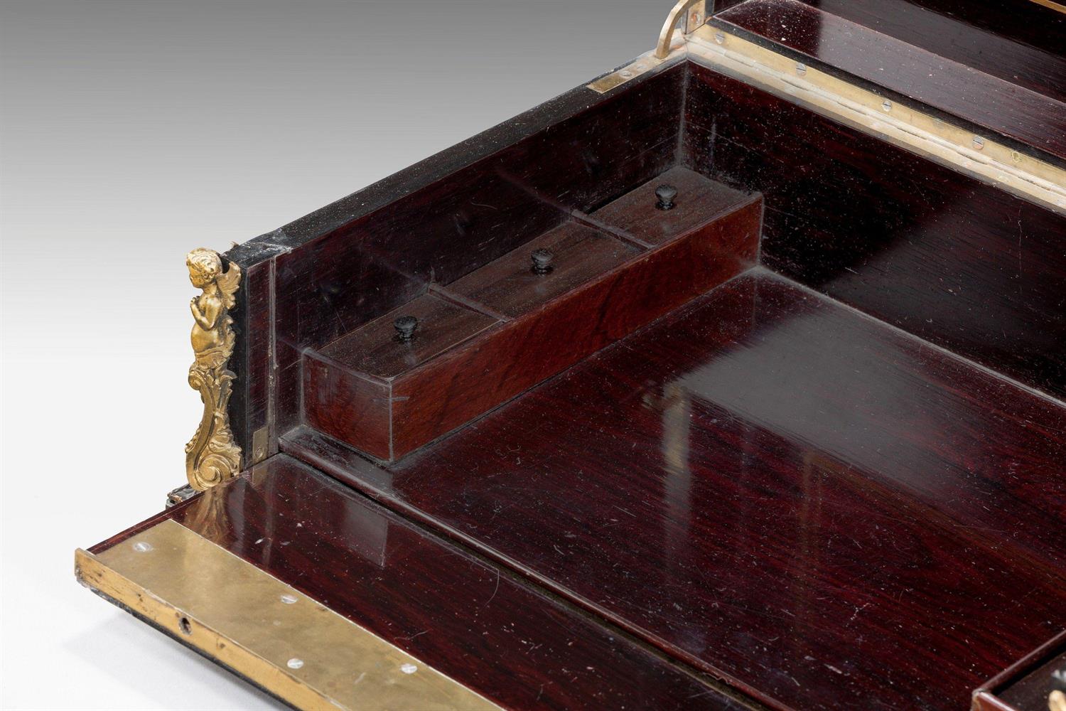 Y A FRENCH SECOND EMPIRE ROSEWOOD EBONISED AND GILT METAL MONTED WRITING BOX, MID 19TH CENTURY - Image 6 of 6