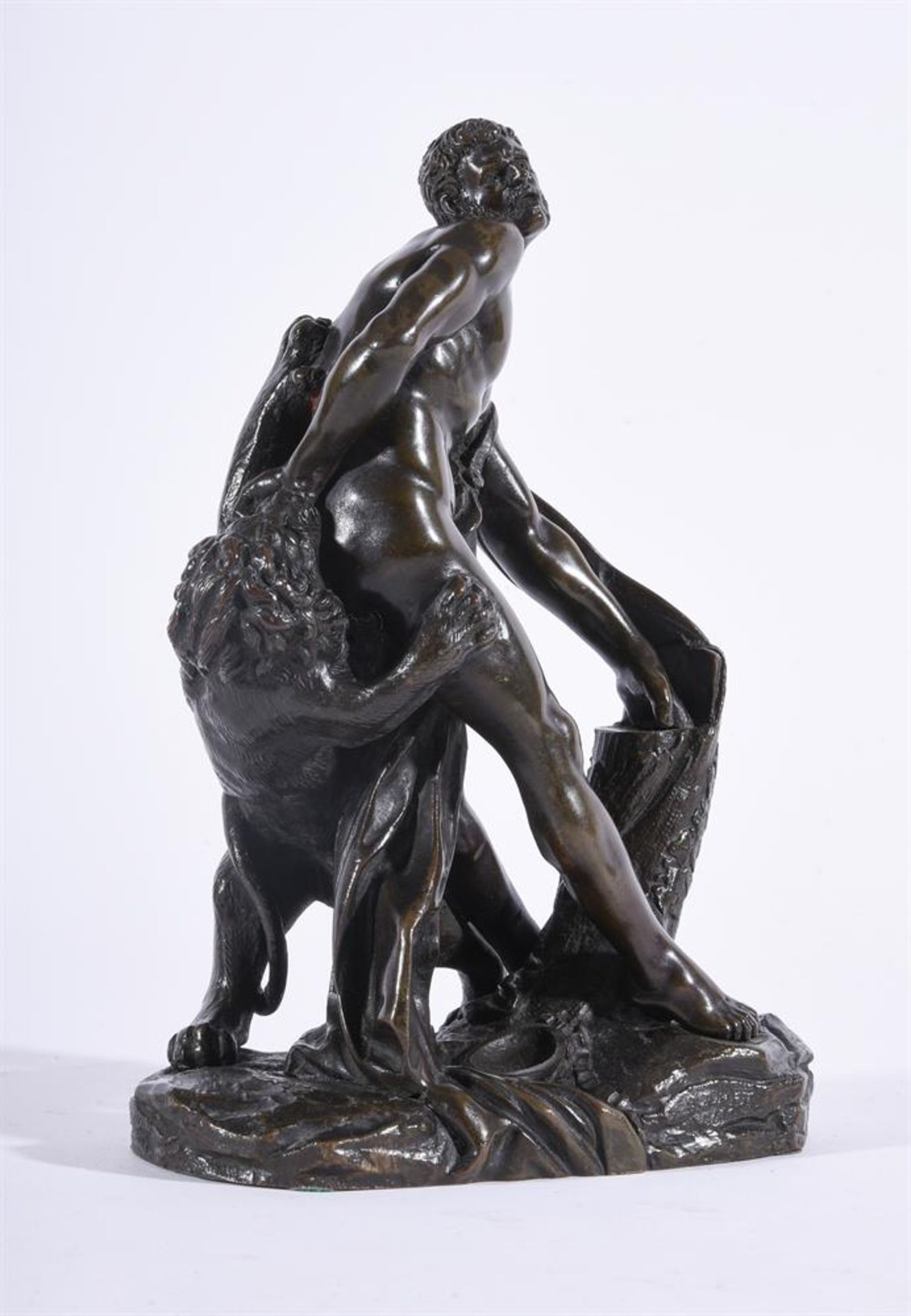 AFTER PIERRE PUGET, A BRONZE FIGURE OF MILO OF CROTON DEVOURED BY LION, LATE 19TH CENTURY - Bild 3 aus 4