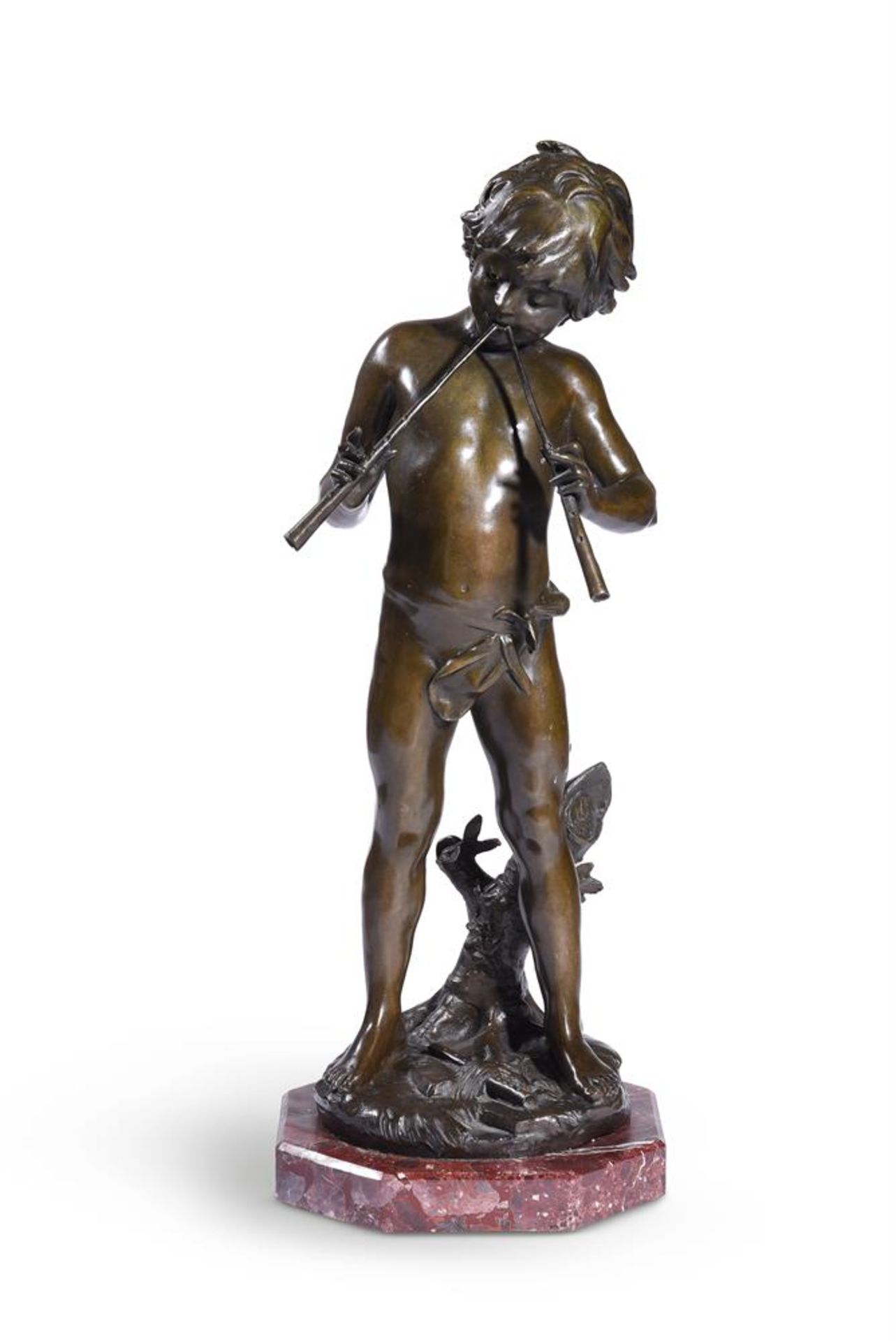 AFTER MOREAU, A CONTINENTAL BRONZE MODEL OF PAN, LATE 20TH CENTURY