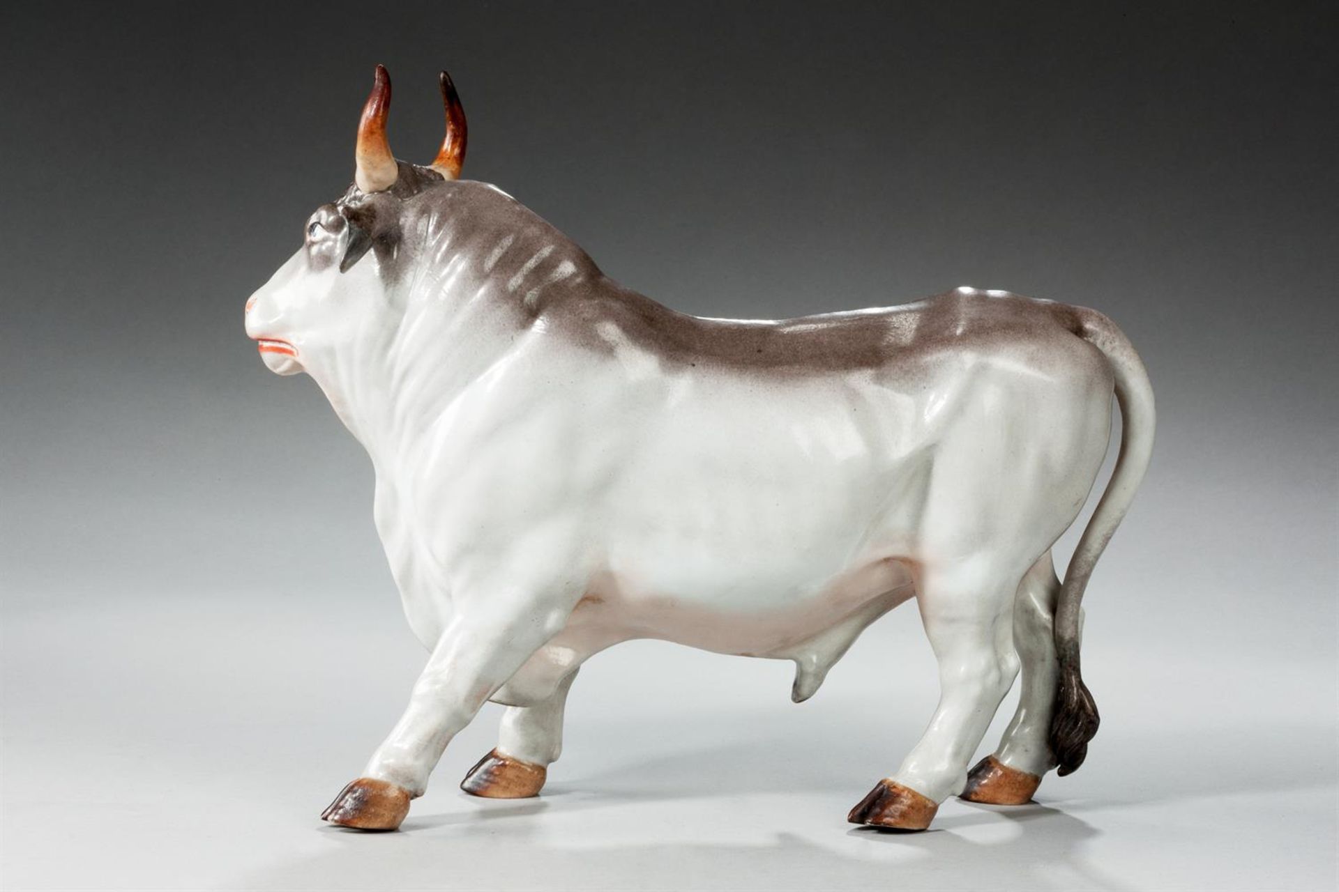 A FRENCH PORCELAIN MODEL OF A BULL, LATE 19TH CENTURY - Image 4 of 4