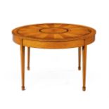 Y A LATE VICTORIAN SATINWOOD CIRCULAR CENTRE TABLE, LATE 19TH CENTURY