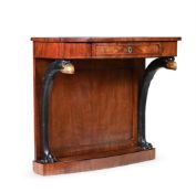 Y A REGENCY MAHOGANY, EBONISED AND PARCEL GILT CONSOLE TABLE, CIRCA 1815