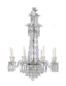 A VICTORIAN EIGHT LIGHT CUT GLASS CHANDELIER, 19TH CENTURY