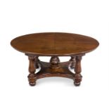 A GEORGE IV MAHOGANY CIRCULAR EXTENDING DINING TABLE CIRCA 1830