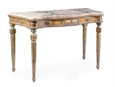 AN ITALIAN GILTWOOD AND GREEN PAINTED SIDE TABLE, LATE 18TH CENTURY