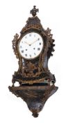 A SWISS NEUCHATEL BLACK AND GILT LACQUERED AND GILT METAL MOUNTED BRACKET CLOCK, CIRCA 1790