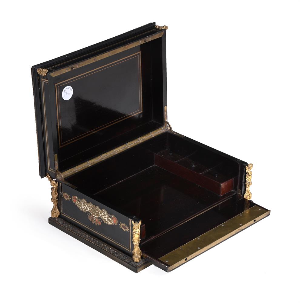 Y A FRENCH SECOND EMPIRE ROSEWOOD EBONISED AND GILT METAL MONTED WRITING BOX, MID 19TH CENTURY - Image 2 of 6