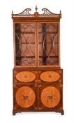 Y A GEORGE III MAHOGANY AND SATINWOOD BOOKCASE CIRCA 1800