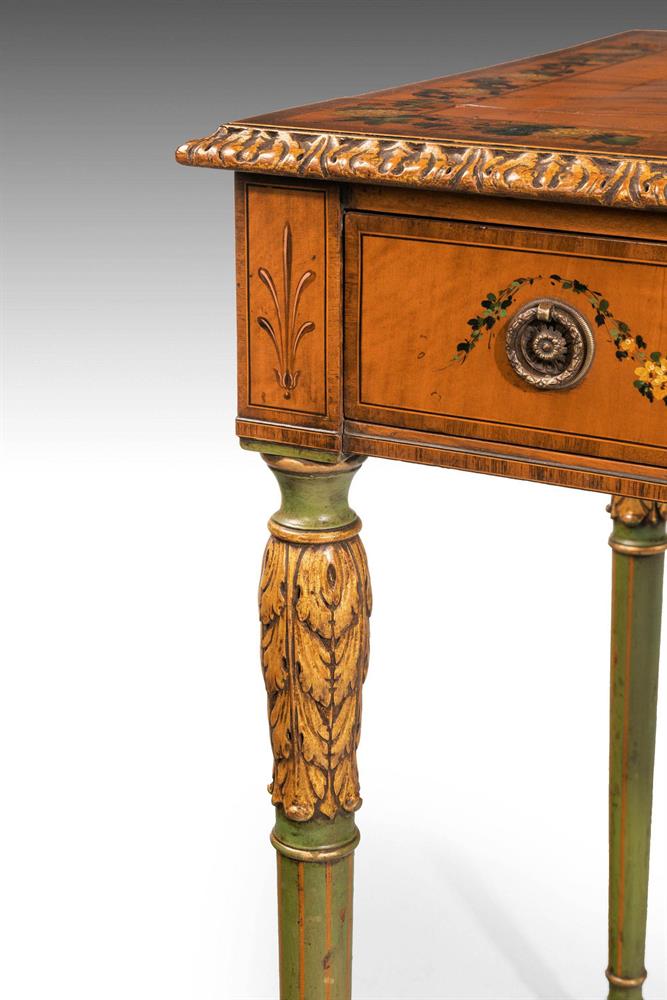 Y AN UNUSUAL SATINWOOD AND PAINTED CENTRE OR SIDE TABLE, LATE 19TH/ 20TH CENTURY - Image 8 of 9
