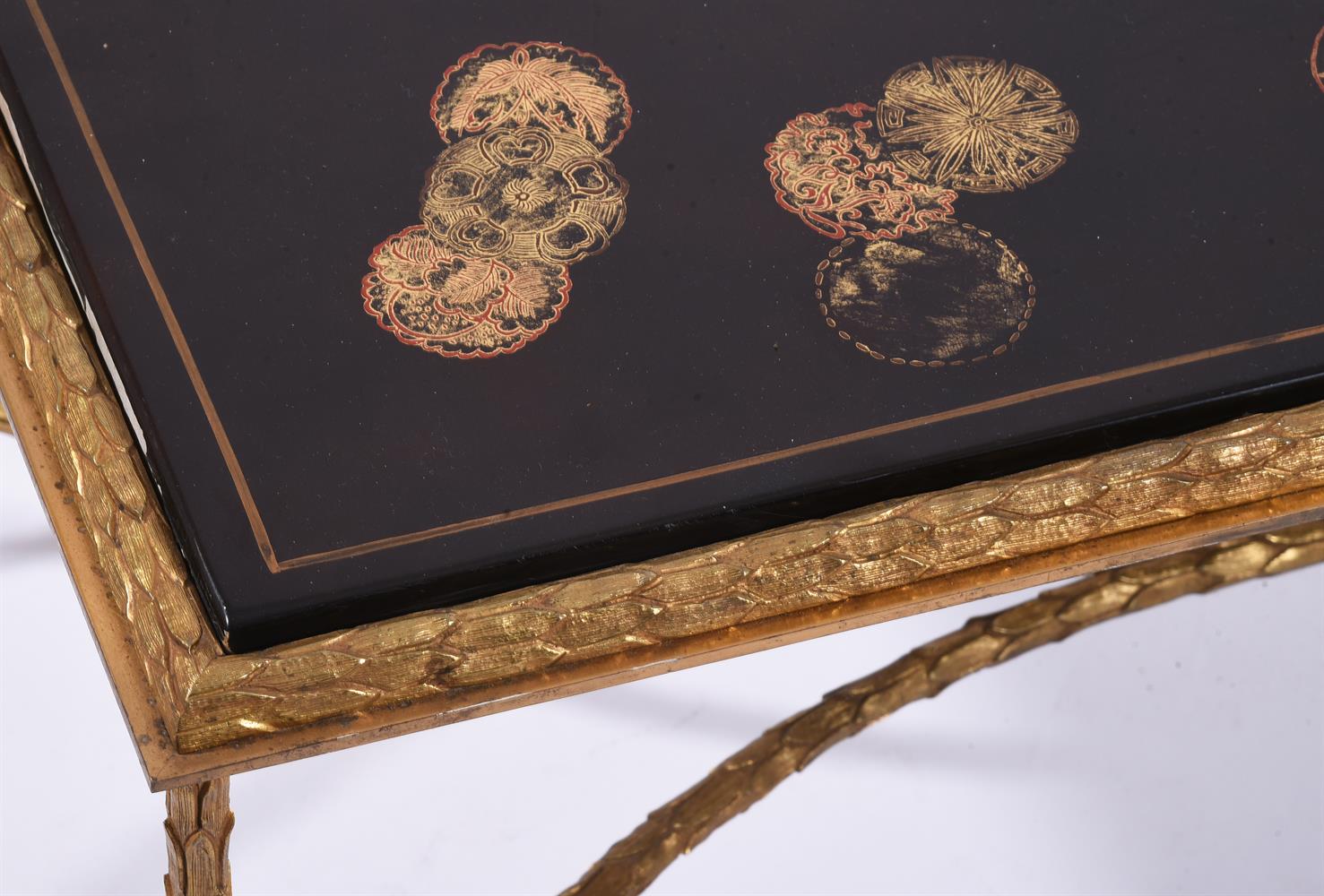 A GILT METAL AND JAPANNED RECTANGULAR LOW TABLE - Image 2 of 3