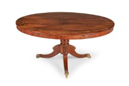 Y A ROSEWOOD AND BRASS INLAID CONCENTRIC DINING TABLE, CIRCA 1815 AND LATER