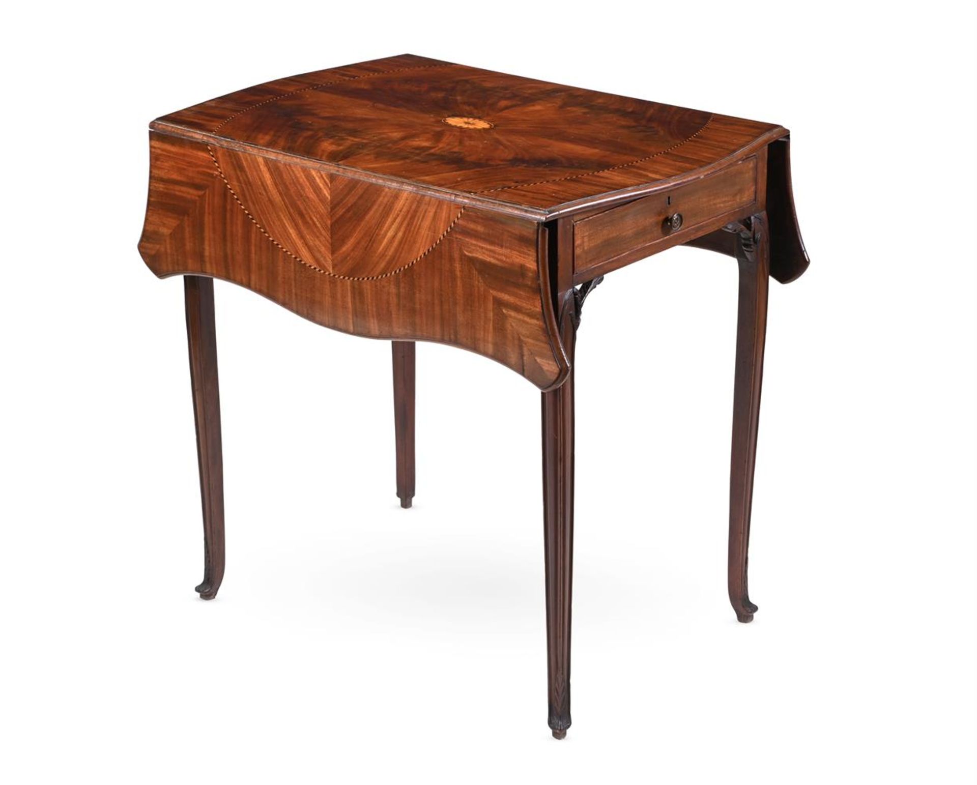 A GEORGE III MAHOGANY AND INLIAD 'BUTTERFLY' PEMBROKE TABLE, LATE 18TH CENTURY - Image 2 of 2