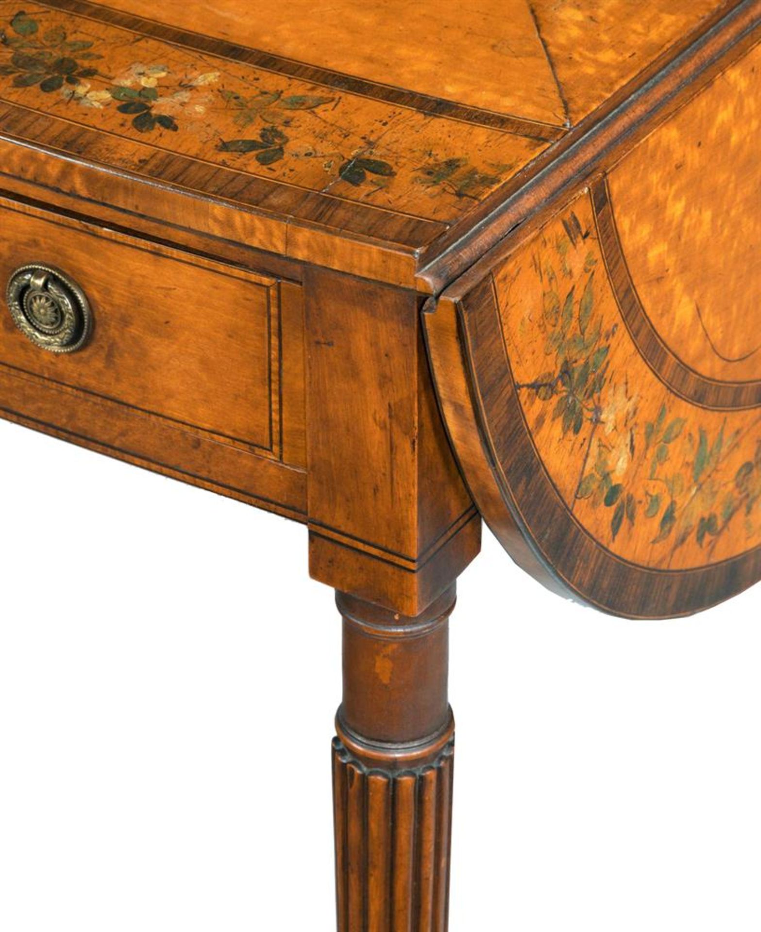 Y A GEORGE III SATINWOOD AND ROSEWOOD PEMBROKE TABLE, LATE 18TH CENTURY - Image 5 of 5