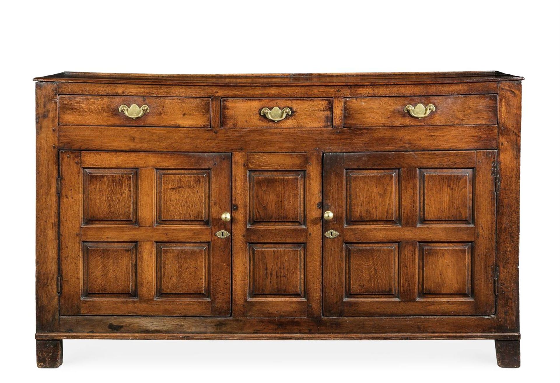 A GEORGE III OAK DRESSER BASE, LATE 18TH CENTURY