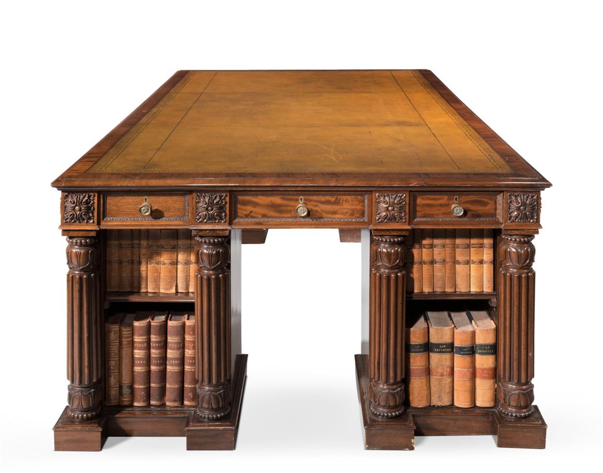 A MAHOGANY PEDESTAL DESK, CIRCA 1835 AND LATER - Image 4 of 11