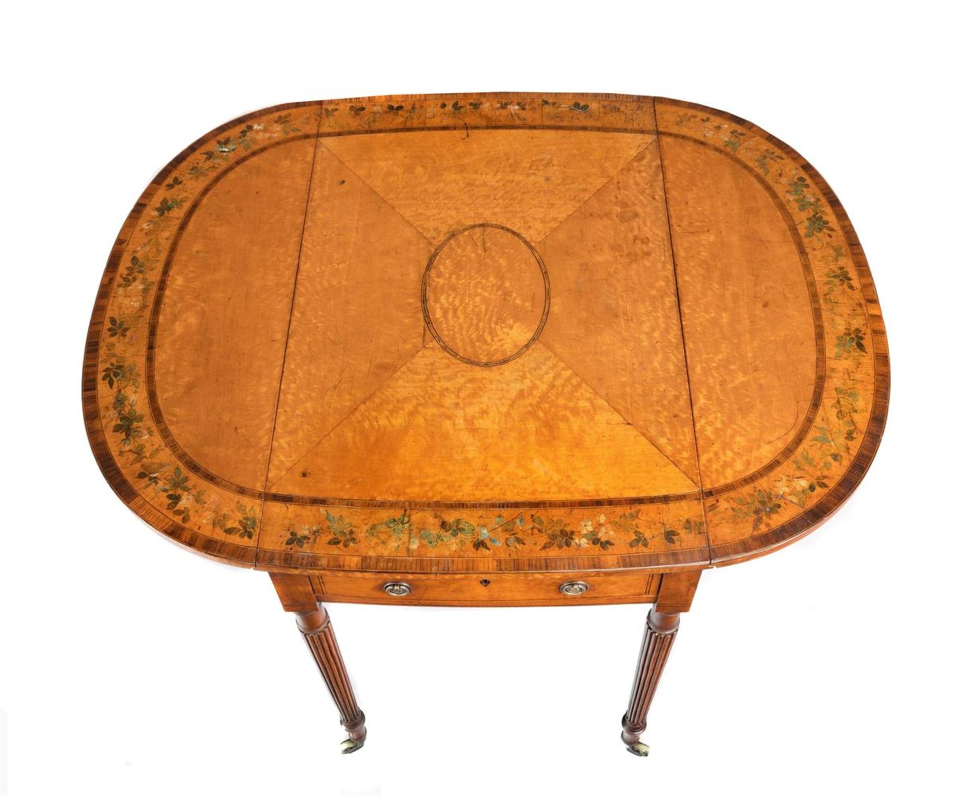 Y A GEORGE III SATINWOOD AND ROSEWOOD PEMBROKE TABLE, LATE 18TH CENTURY - Image 3 of 5