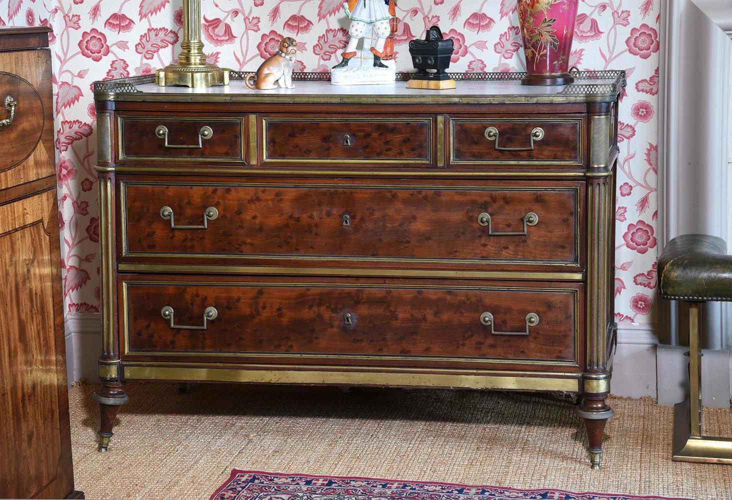 A DIRECTOIRE 'PLUM PUDDING' MAHOGANY AND GILT METAL MOUNTED COMMODE, CIRCA 1795 - Image 2 of 3