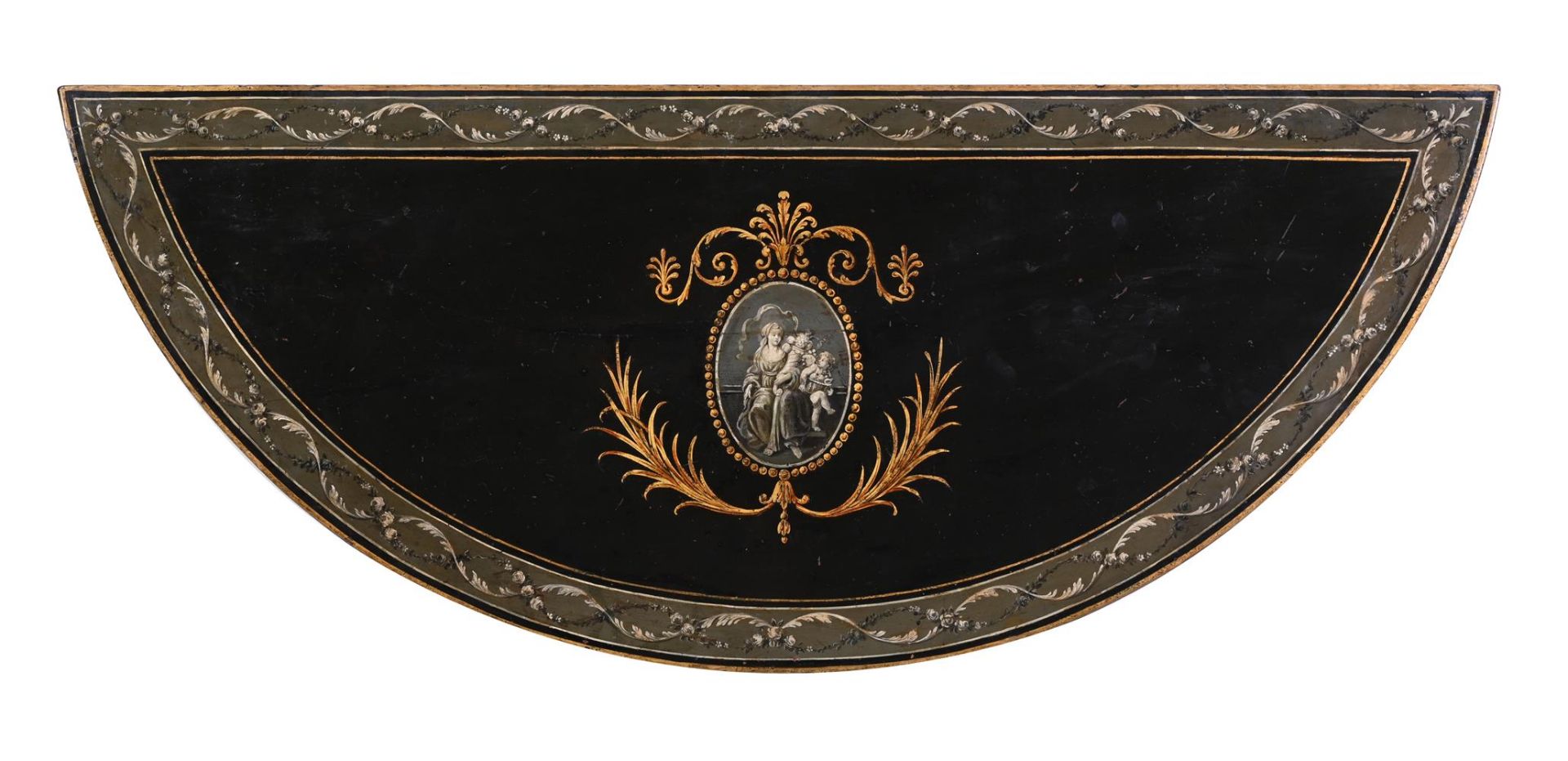 A PAIR OF GEORGE III BLACK PAINTED PIER TABLES, LATE 18TH CENTURY - Image 4 of 7