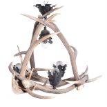 Y A STAG ANTLER FOUR LIGHT CHANDELIER, EARLY 20TH CENTURY